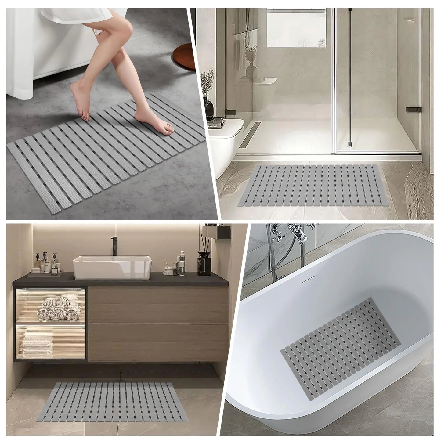 Antislip Badmat met Zuignappen en Drainagegaten 40×63 cm voor Veilig Douchen