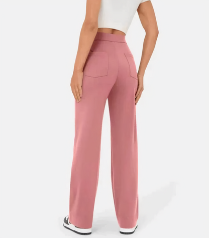 Hoge Taille Broek met Knoopsluiting Comfortabel