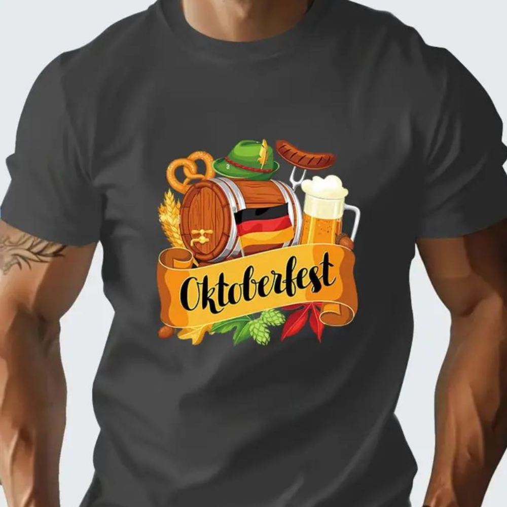 Oktoberfest T-shirt Korte Mouw voor Mannen