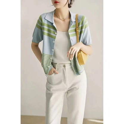 Vrouwen Polo Top Lichte Zomer Kleding IJszijde Stof