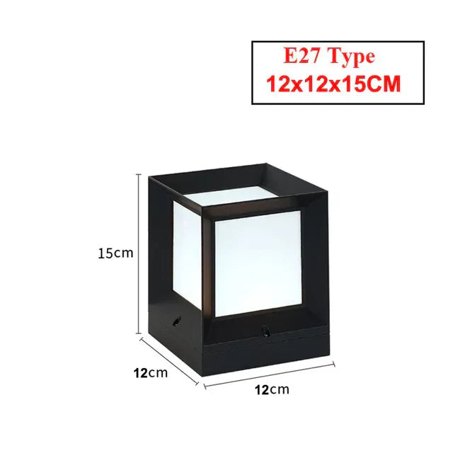 Moderne Tuinlamp Sokkel Zwart Frame Wit Diffuser voor Tuin Oprit & Poorten