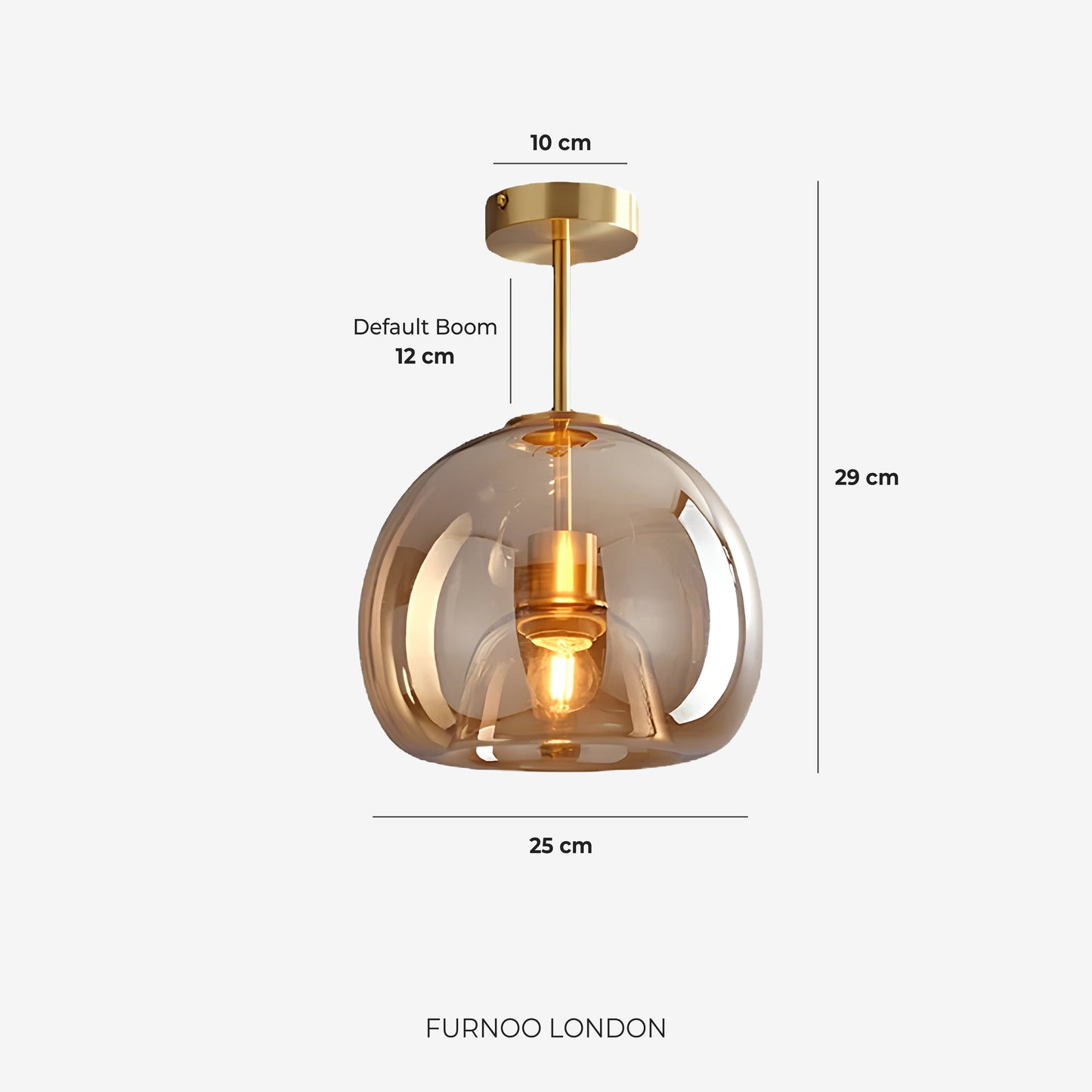 Thyra Hanglamp – Getint Glas Sculpturale Verlichting Warm Diffuus Licht Amber Rookgrijs – Type A 25cm Type B 29cm