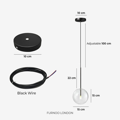 Glazen Hanglamp Bol Messing Chroom Zwart Modern Design Warm Wit 3000K 15cm 20cm 25cm Plafondverlichting Eetkamer