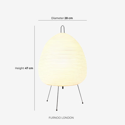 Japanse Tafellamp Sakura met Rijstpapier & Driepoot – Minimalistisch Design Warm Wit Licht – Ø28cm H48cm
