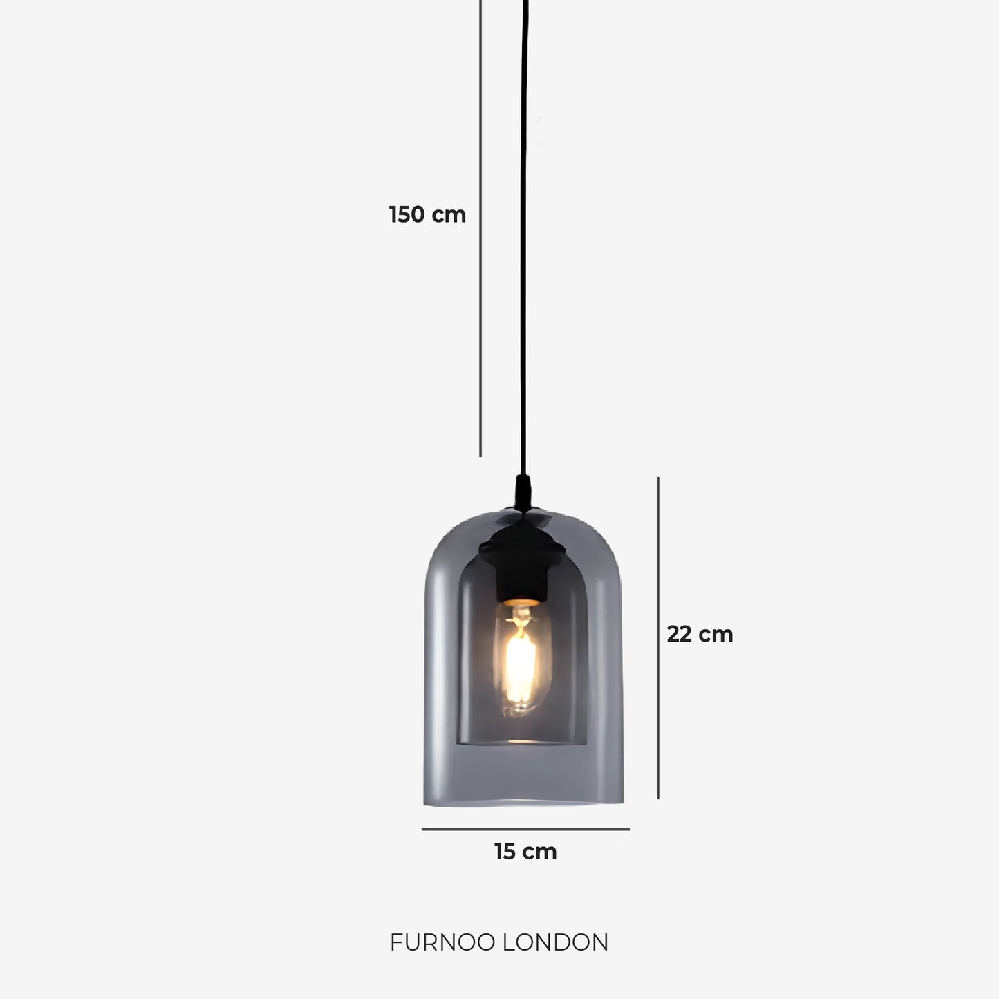 Glazen Hanglamp Ginza met Gebogen Vorm en Zachte Sfeerverlichting Warm Wit – E27 Fitting Inclusief Dimbare Compatibiliteit