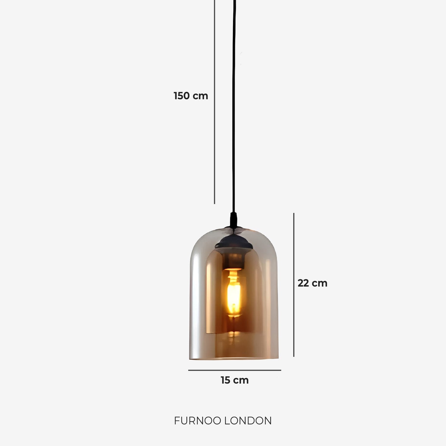 Glazen Hanglamp Ginza met Gebogen Vorm en Zachte Sfeerverlichting Warm Wit – E27 Fitting Inclusief Dimbare Compatibiliteit