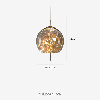 Glazen hanglamp LIV met rookachtige afwerking en warm wit licht – scandinavisch design met handafgewerkt glas – 3 maten beschikbaar