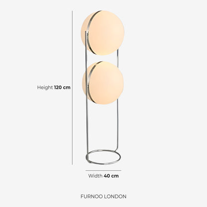 Moderne Vloerlamp met Chroomafwerking en Acrylbollen – Sfeervolle Verlichting voor Woonkamer en Slaapkamer