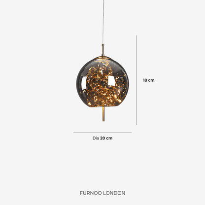 Glazen hanglamp LIV met rookachtige afwerking en warm wit licht – scandinavisch design met handafgewerkt glas – 3 maten beschikbaar