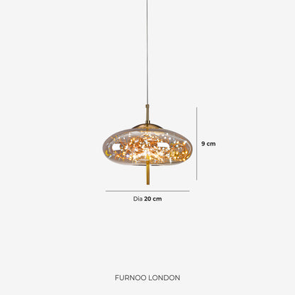 Glazen hanglamp LIV met rookachtige afwerking en warm wit licht – scandinavisch design met handafgewerkt glas – 3 maten beschikbaar