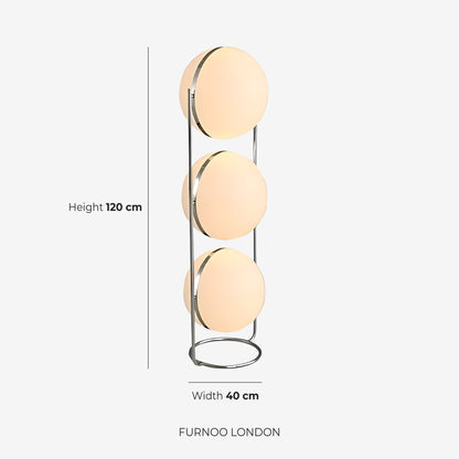 Moderne Vloerlamp met Chroomafwerking en Acrylbollen – Sfeervolle Verlichting voor Woonkamer en Slaapkamer