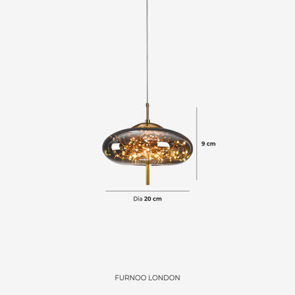 Glazen hanglamp LIV met rookachtige afwerking en warm wit licht – scandinavisch design met handafgewerkt glas – 3 maten beschikbaar