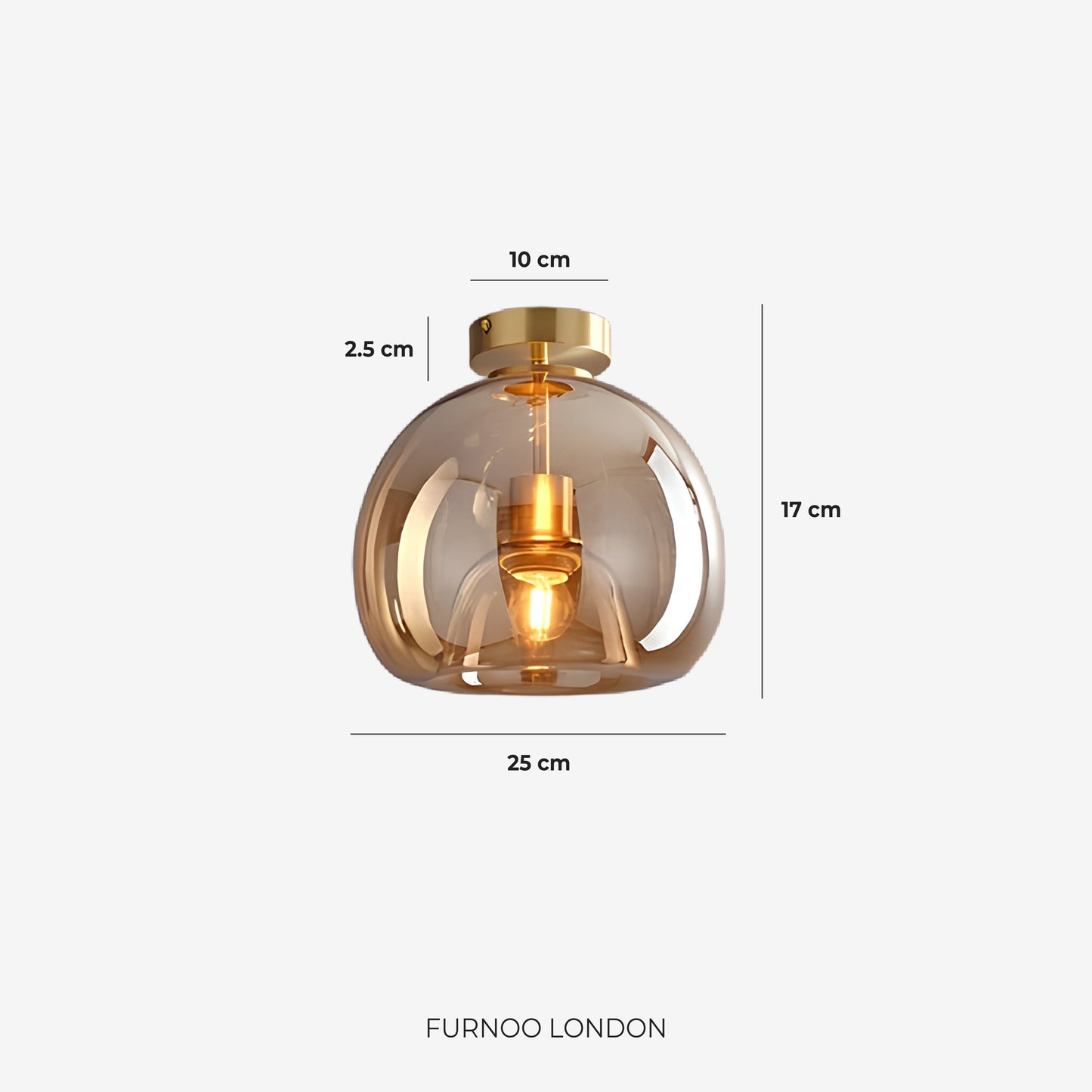 Thyra Hanglamp – Getint Glas Sculpturale Verlichting Warm Diffuus Licht Amber Rookgrijs – Type A 25cm Type B 29cm