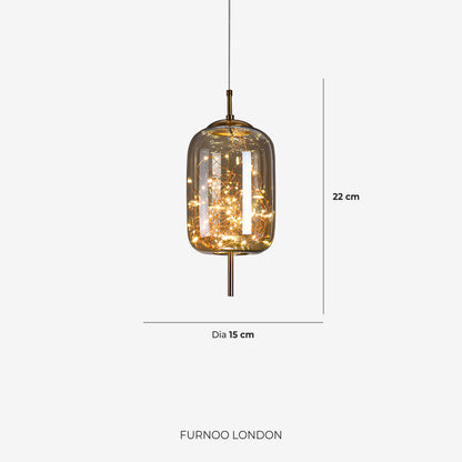 Glazen hanglamp LIV met rookachtige afwerking en warm wit licht – scandinavisch design met handafgewerkt glas – 3 maten beschikbaar