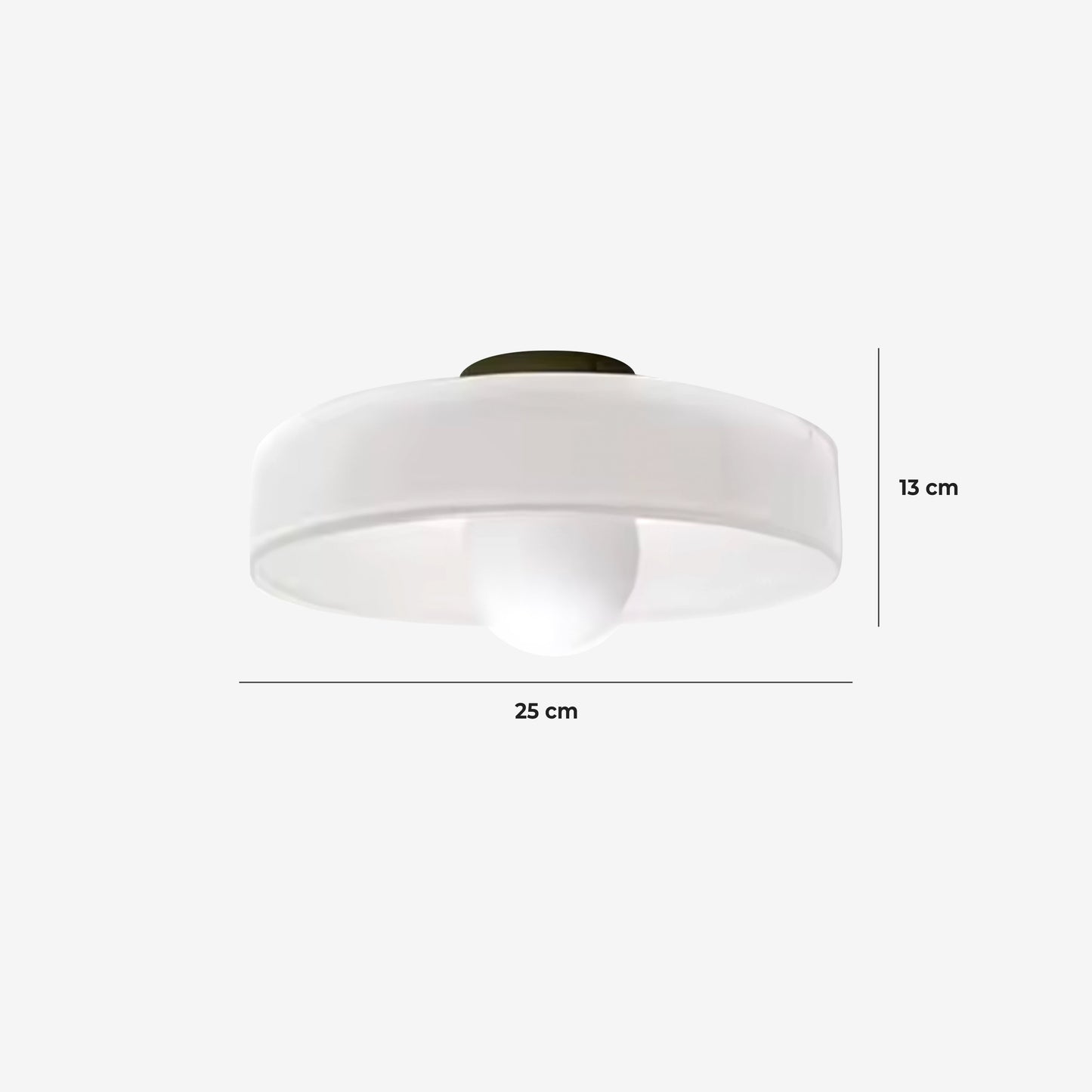 Minimalistische Glazen Wand- en Plafondlamp — Moderne Verlichting voor Gang & Slaapkamer — Dimbaar LED — Ø25 / Ø35 cm
