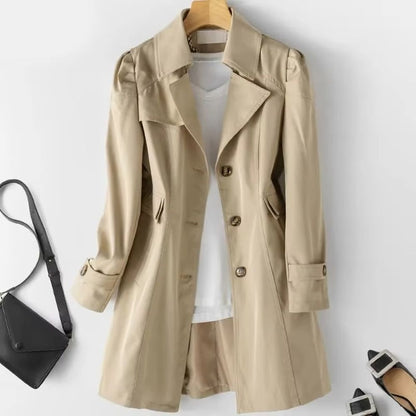 Dames Trenchcoat Middellang Waterdicht voor Herfst en Winter - StudioMarella