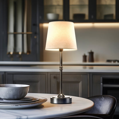 Tafellamp Oplaadbaar Draadloos Goud Wit Kap 40cm USB-C Touch Dimbaar Slaapkamer Woonkamer
