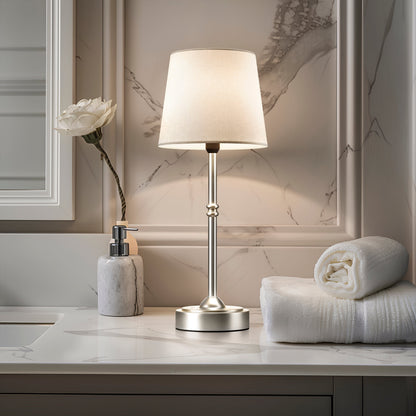 Tafellamp Oplaadbaar Draadloos Goud Wit Kap 40cm USB-C Touch Dimbaar Slaapkamer Woonkamer