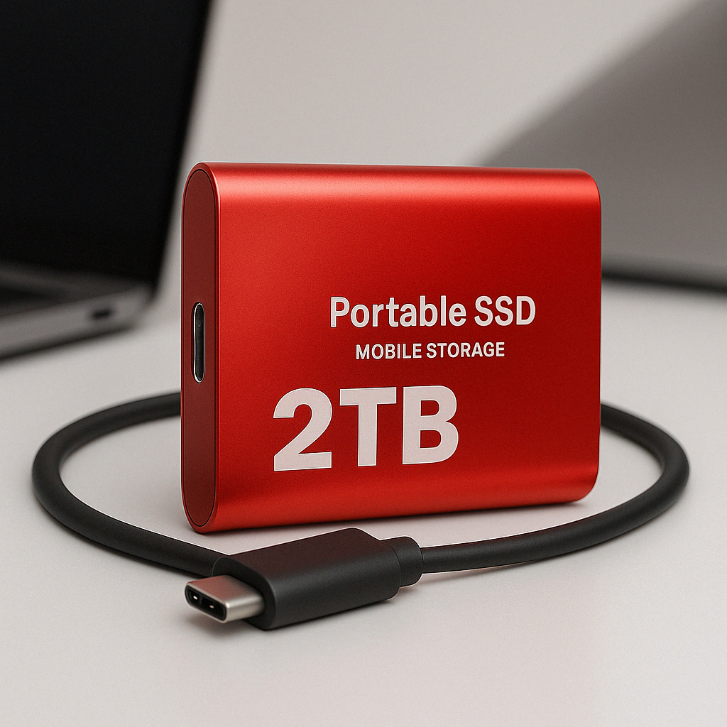Draagbare SSD-Schijf 2TB Ultrasnelle Externe Harde Schijf USB-C voor Laptop PC Zwart Blauw Rood Dataopslag Backup