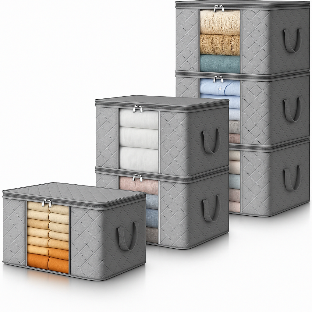 Opbergbox Met Venster Opvouwbaar 35-90L Kleding Opbergdoos Met Rits