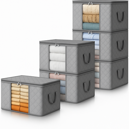 Opbergbox Met Venster Opvouwbaar 35-90L Kleding Opbergdoos Met Rits