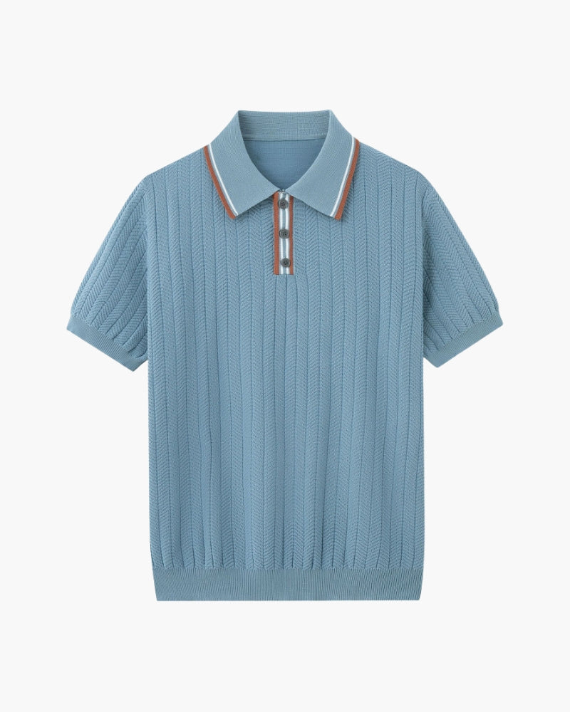 Heren Poloshirt Katoen Zomer Comfortabel met Contrastkraag - StudioMarella