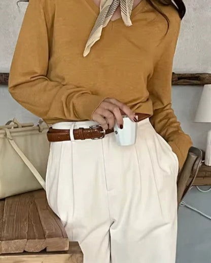 Hoge Broek voor Vrouw met Ceintuur Wijd Model