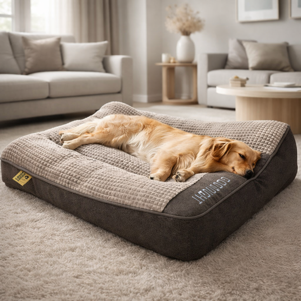 Orthopedisch Hondenkussen Groot Kristalfluweel Hoofdkussen Grote Hond Wasbare Hoes Luxe Hondenbed Verhoogde Rand XL 2XL 3XL
