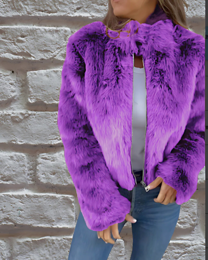 Dames Velvet Jas - Zachte Pluche Stof - Warm en Chic voor Herfst en Winter