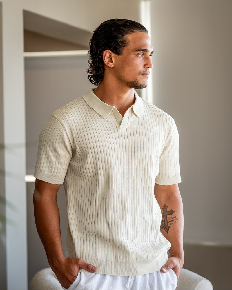 Heren Polo Shirt Kort Mouwen Fijne Katoen Stof - StudioMarella