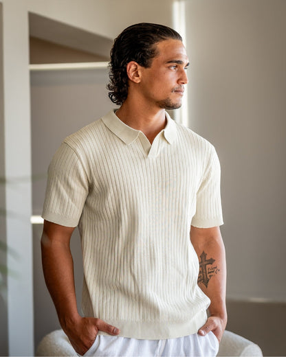 Heren Polo Shirt Kort Mouwen Fijne Katoen Stof - StudioMarella