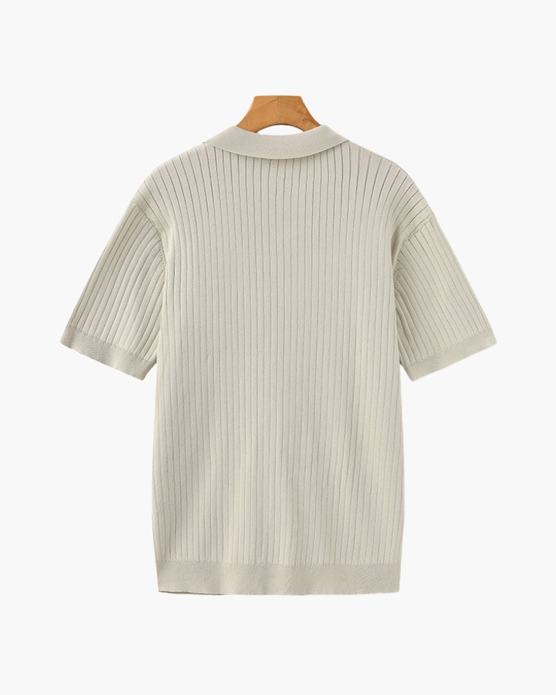 Heren Polo Shirt Kort Mouwen Fijne Katoen Stof