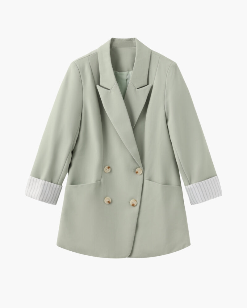 Plus Size Blazer Dubbelzijdig Groen voor Dames - StudioMarella