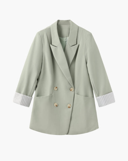Plus Size Blazer Dubbelzijdig Groen voor Dames - StudioMarella