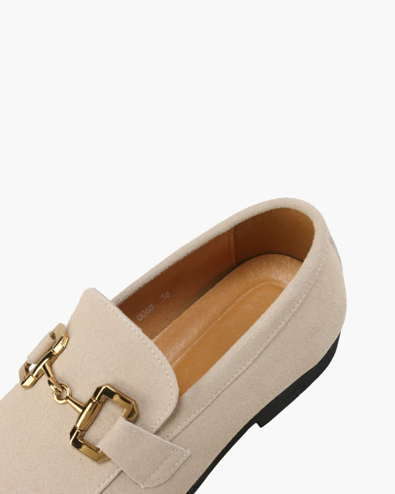 Leren Heren Loafers Chique Suede Met Metalen Versiering