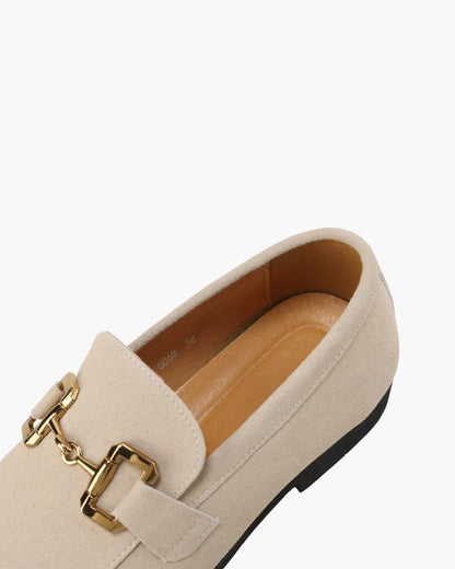 Leren Heren Loafers Chique Suede Met Metalen Versiering