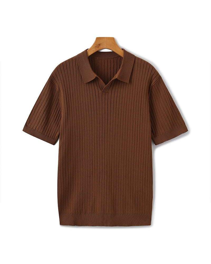 Heren Polo Shirt Kort Mouwen Fijne Katoen Stof