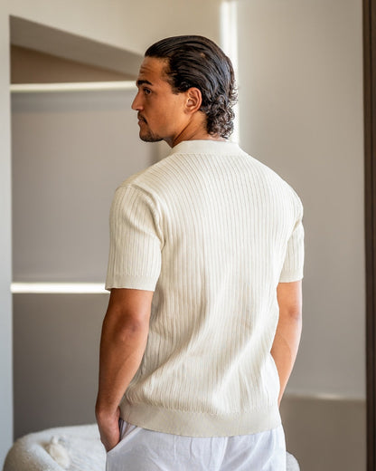 Heren Polo Shirt Kort Mouwen Fijne Katoen Stof