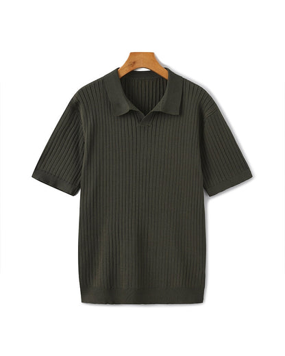 Heren Polo Shirt Kort Mouwen Fijne Katoen Stof