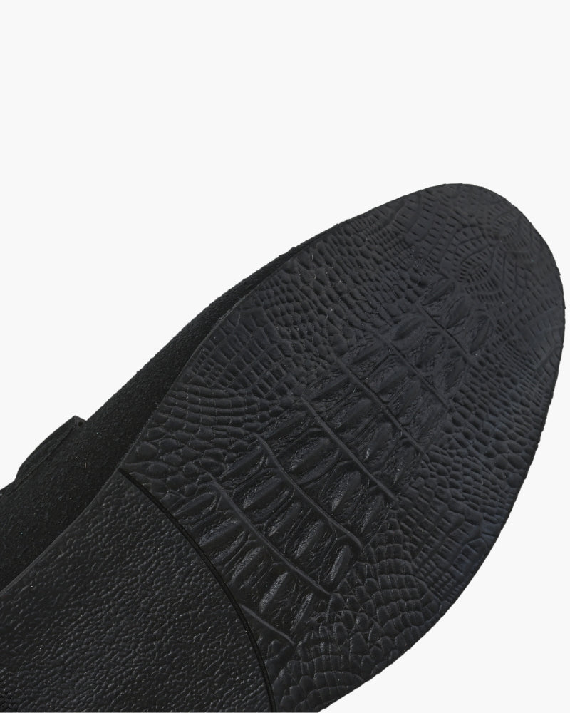 Leren Heren Loafers Chique Suede Met Metalen Versiering