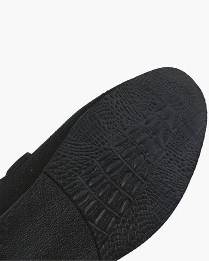 Leren Heren Loafers Chique Suede Met Metalen Versiering