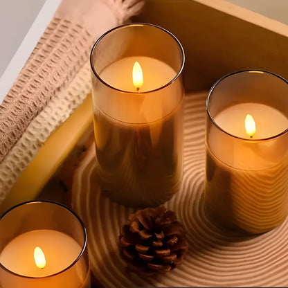 LED kaarsen met afstandsbediening glas zwart sfeer verlichting set timer modern interieur woonkamer slaapkamer decoratie realistisch vlam effect