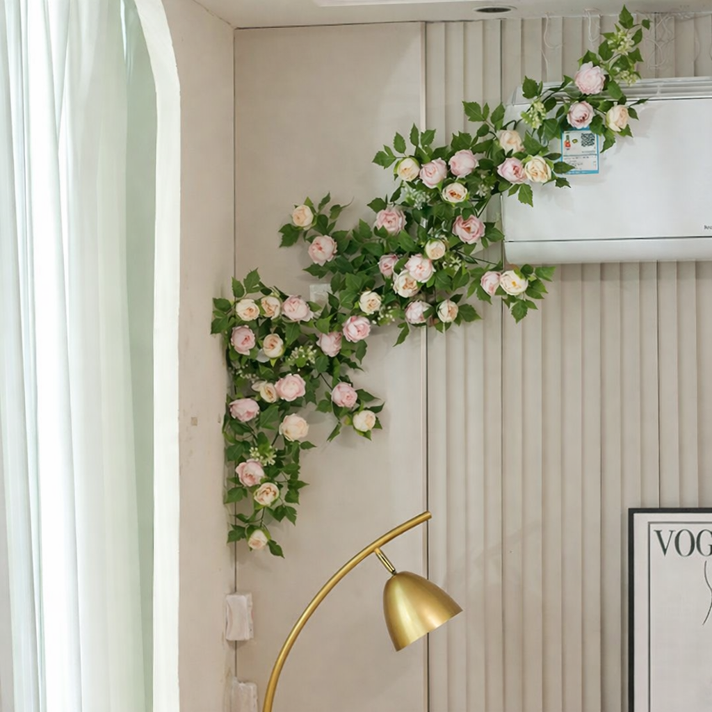 LED Lichtslinger met Roze Rozen voor Wanddecoratie – 5 Meter Sfeerlicht