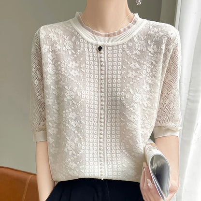 Dames Top Kanten Elegant Mode