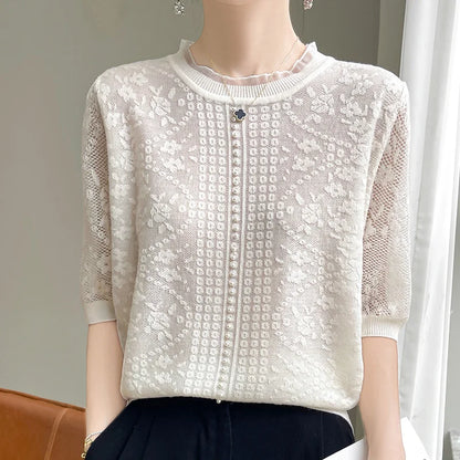 Dames Top Kanten Elegant Mode