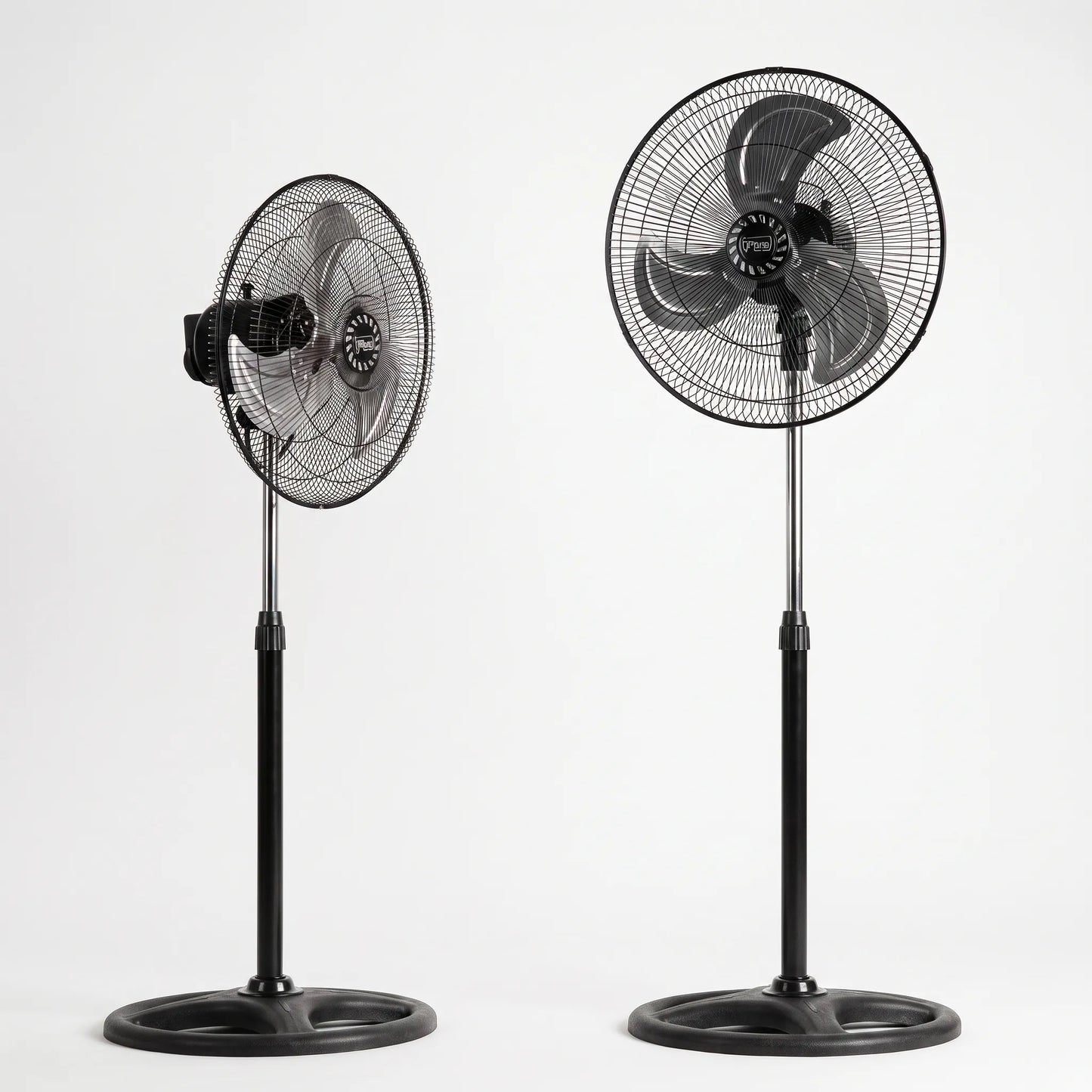 Hoogteverstelbare Staande Ventilator met 3 Snelheden – 45 cm Diameter – 80W – Zwart en Zilver – Set van 2 Stuks voor Optimale Luchtcirculatie