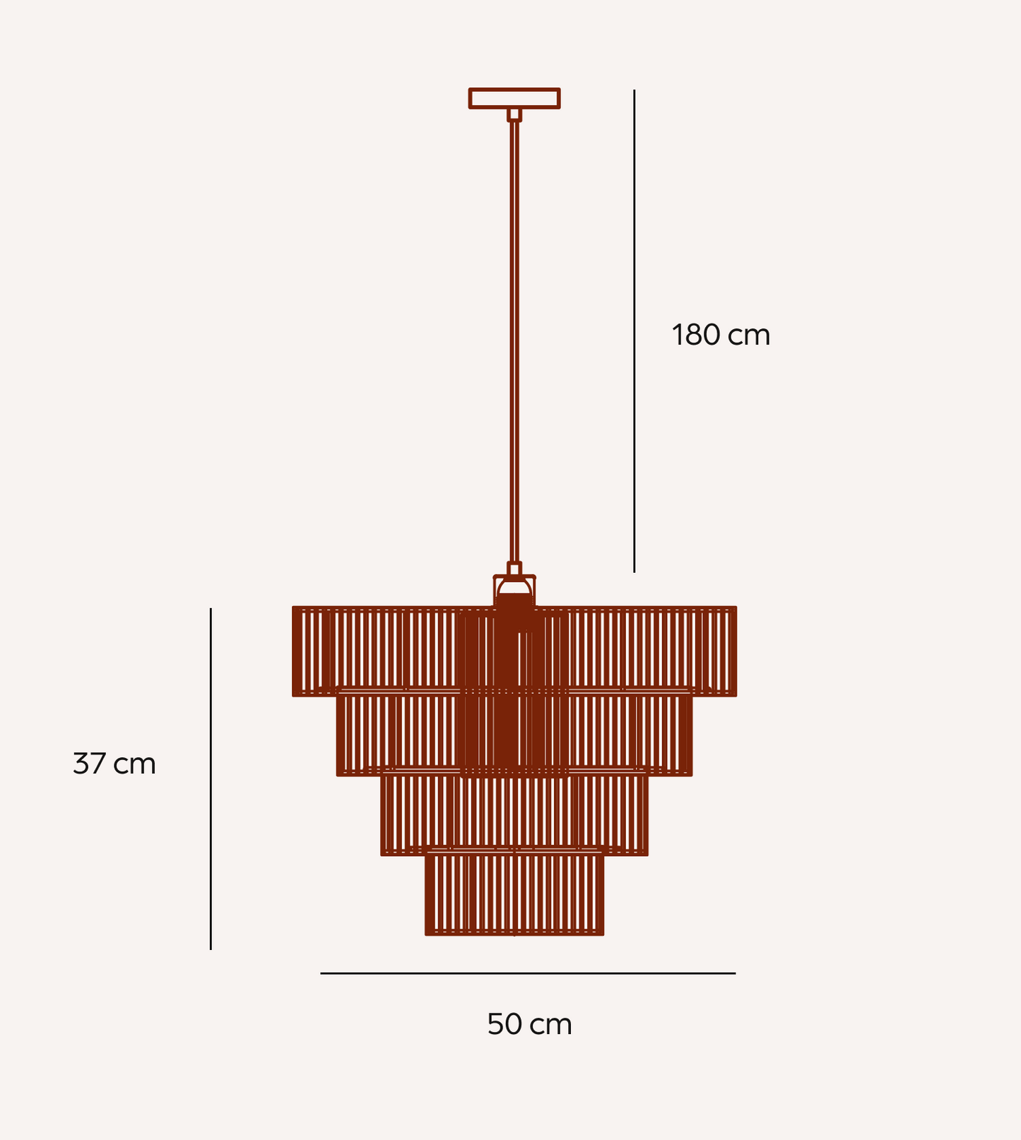Hanglamp Gevlochten Katoen Taupe 50cm Boho Scandinavisch Verstelbaar