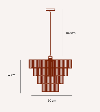 Hanglamp Gevlochten Katoen Taupe 50cm Boho Scandinavisch Verstelbaar