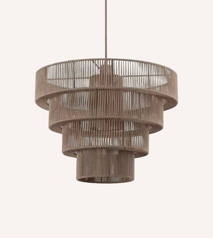 Hanglamp Gevlochten Katoen Taupe 50cm Boho Scandinavisch Verstelbaar