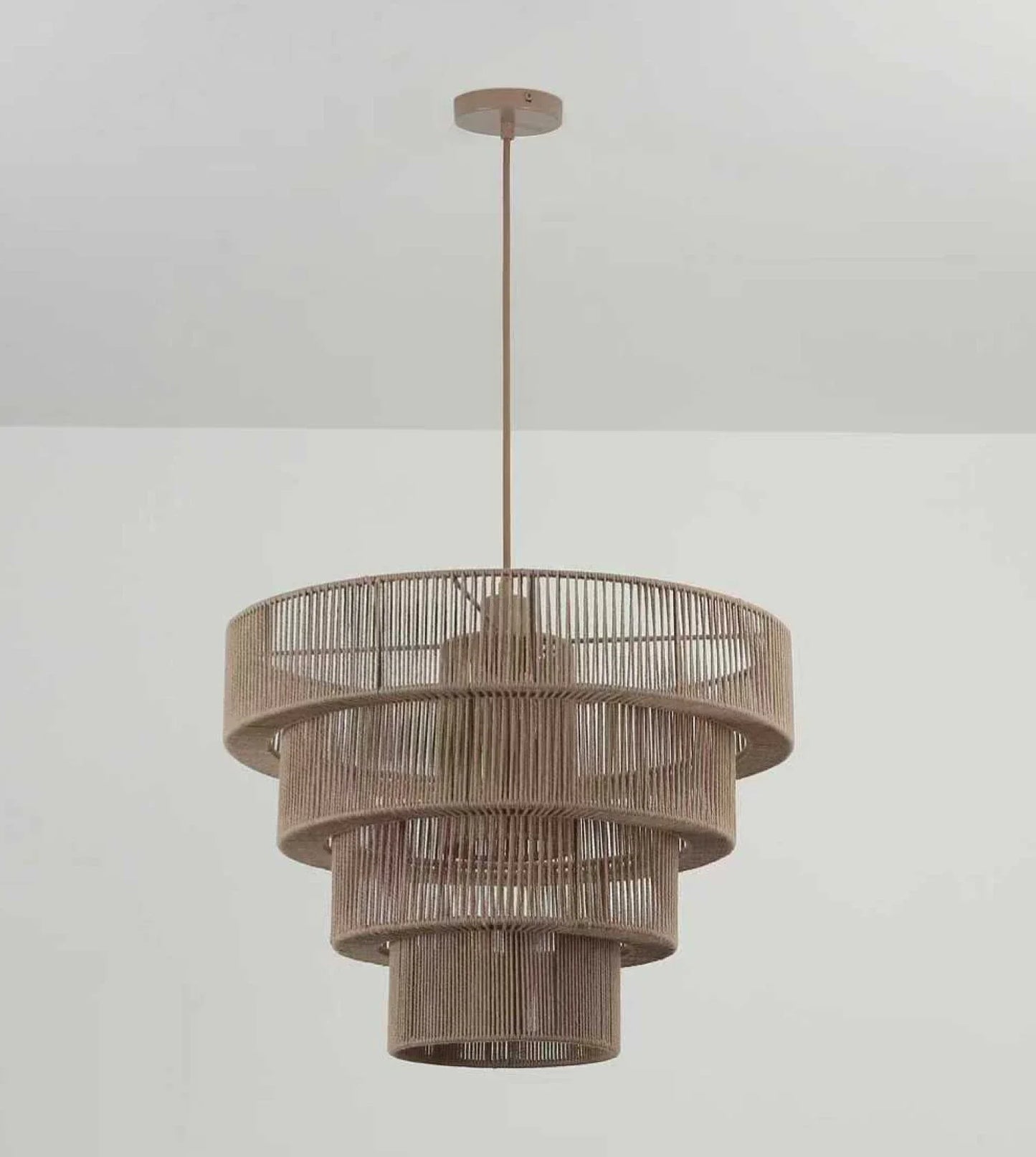 Hanglamp Gevlochten Katoen Taupe 50cm Boho Scandinavisch Verstelbaar